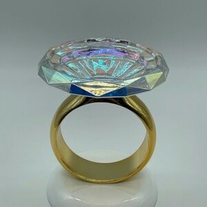 Diamond Ring Pedestal Bridal Shower Prop or 3 wick candle Holder Avant Garde